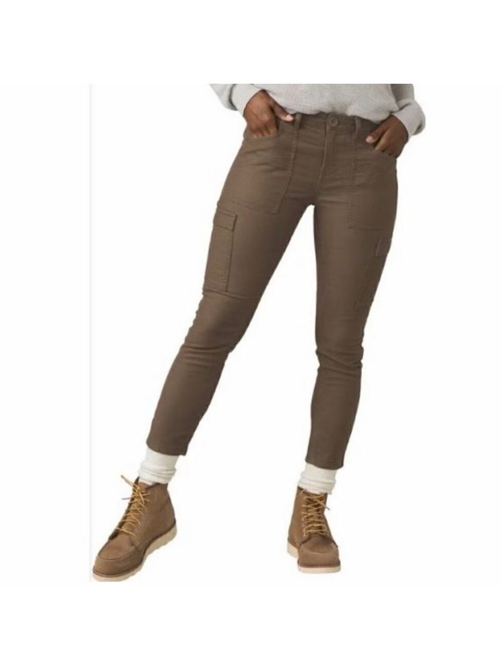 Prana Nikit Slate Olive Green Cargo Skinny Hiking Pants Size 4